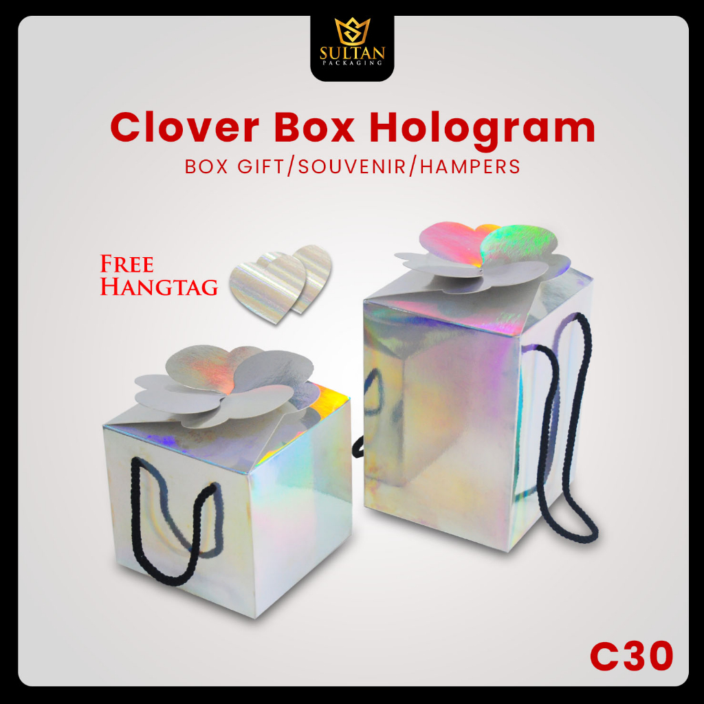 

Clover box - Dus Toples Hologram - Box Kado Toples 500 gr - C30