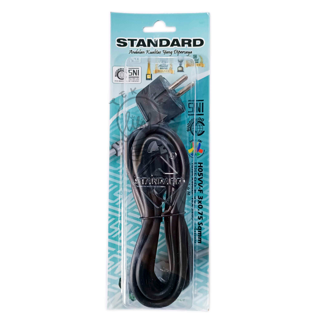 KABEL AC POWER SUPPLY PC KOMPUTER AMPLIFIER KAKI 3 STANDARD SNI