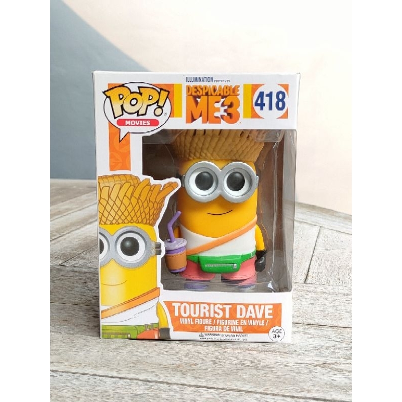 FUNKO POP DESPICABLE ME 3 TOURIST DAVE ORIGINAL NO 418 - Ready Stock (Preloved)