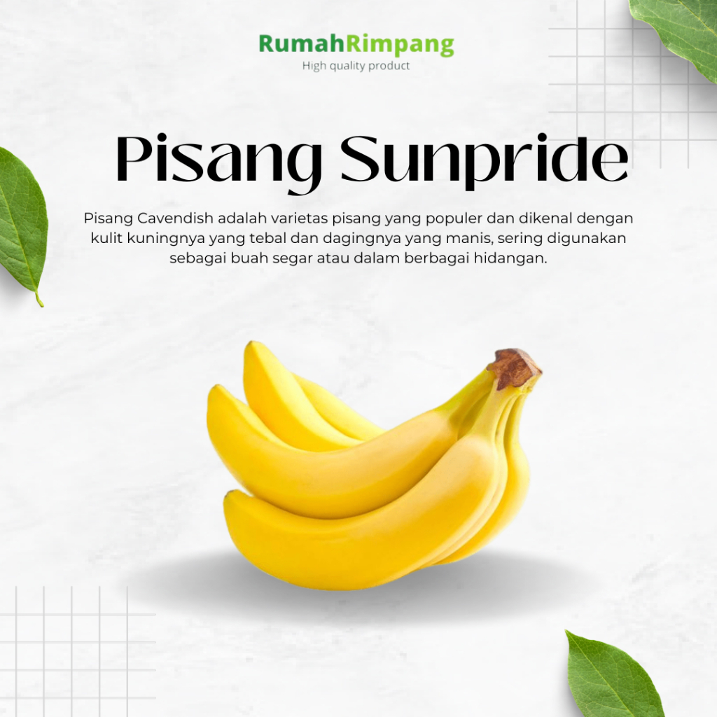 

[BISA INSTAN] JUAL BUAH PISANG CAVENDISH SUNPRIDE FRESH - KEMASAN 1 SISIR