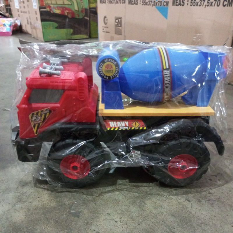 AK JUMBO/Mainan mobil truk molen pengaduk semen jumbo + kunci pas plastik AK 72