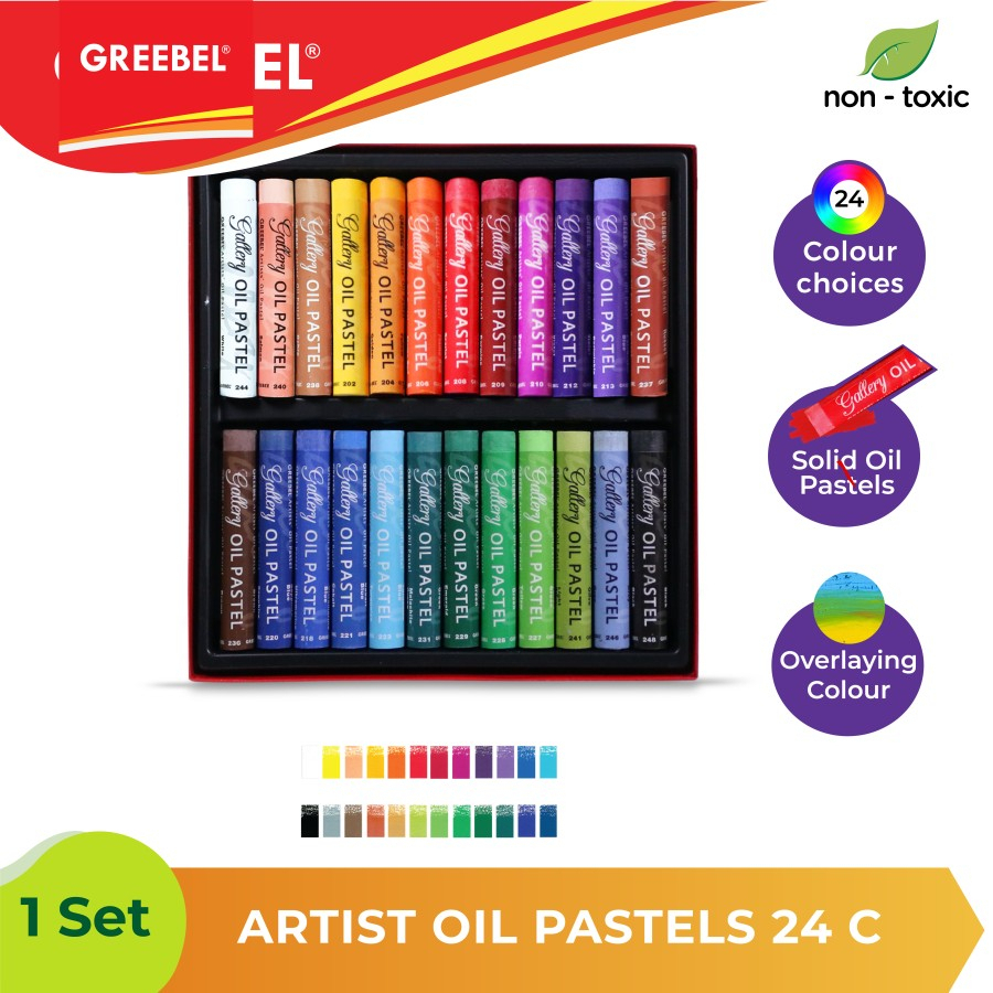 

Greebel Crayon 24 Warna Artists Oil Pastels Gallerry Krayon Premium Pewarna Cerah Pekat Hands Clean Good Quality Ori Original Overlaying Colour Alat Mewarnai Coloring Pewarna Minyak Pastel Melukis Menggambar Anak Sekolah Asli Murah Surga Art Motor Malang