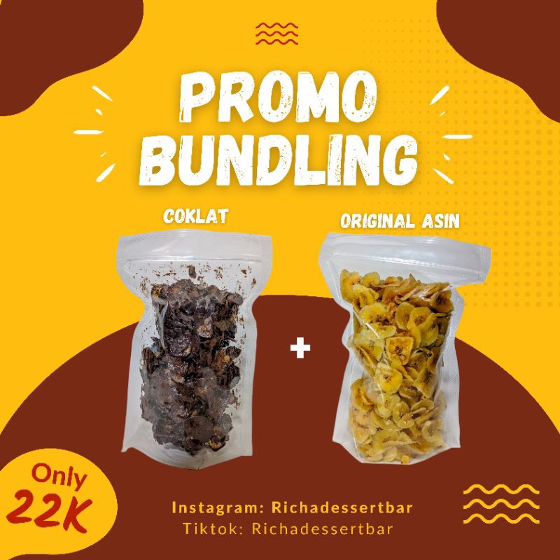 

PAKET HEMAT Keripik Pisang Coklat Lumer Original Crispy Gurih Renyah