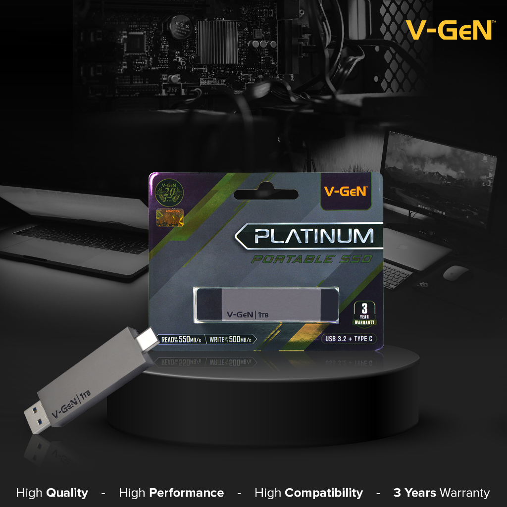 V-GeN SSD Portable 1TB Storage External USB 3.2 Type-C 1 TB VGEN