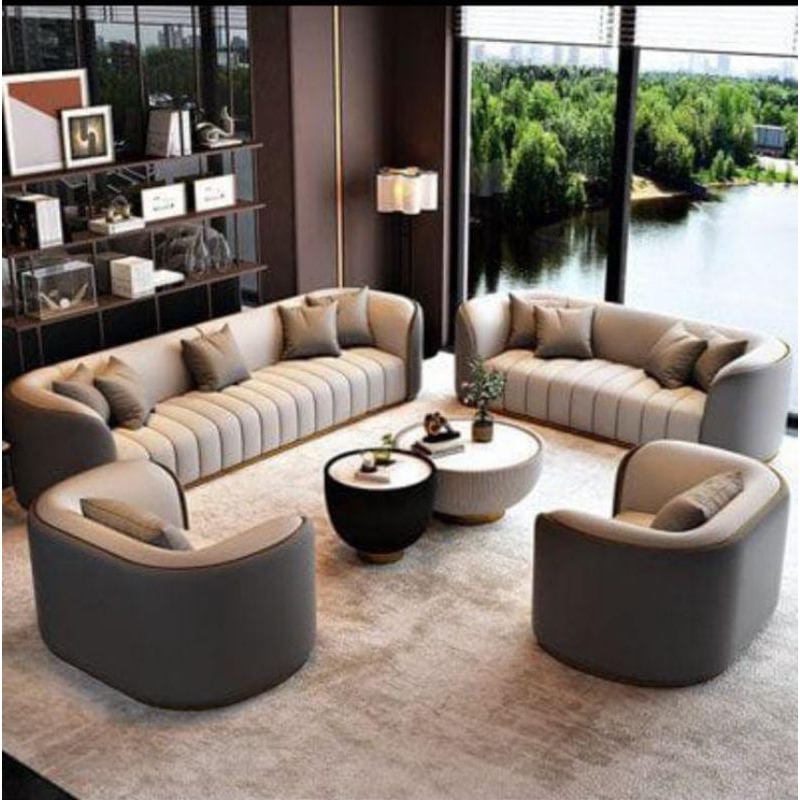 Sofa Kulit 3211 Kursi Ruang Tamu Minimalis Modern Sofa Model Terbaru Kualitas Premium Realpict