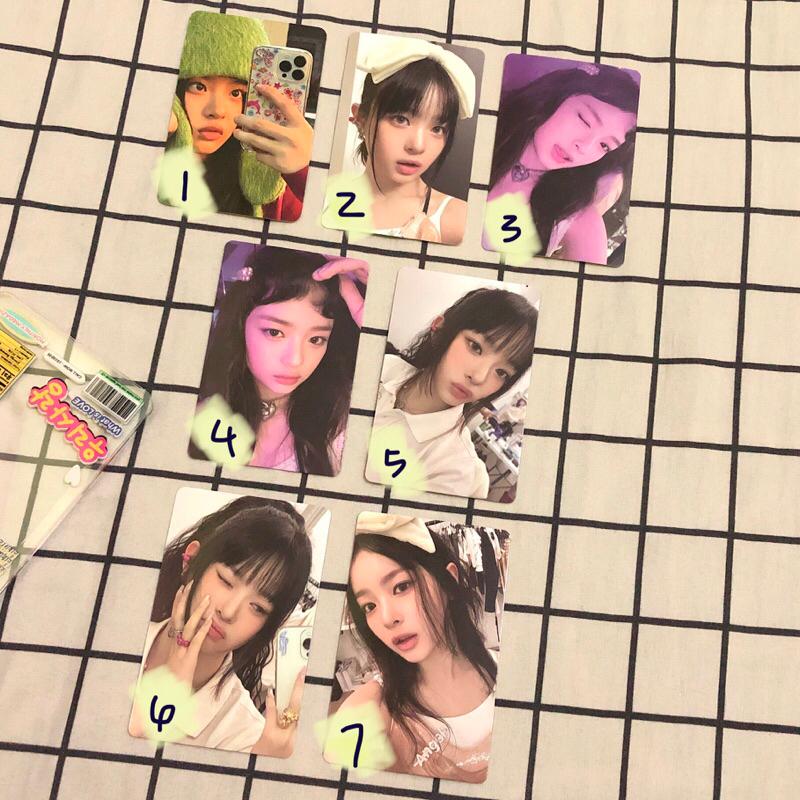 official photocard hanni new jeans (pc album omg, get up weverse, hanni iphone, hanni pita)