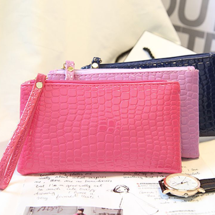 Pouch Kulit Croco Panjang / Pouch HP Pouch Kartu Pouch Serbaguna / Pouch Bag Mini Polos / Dompet Pan