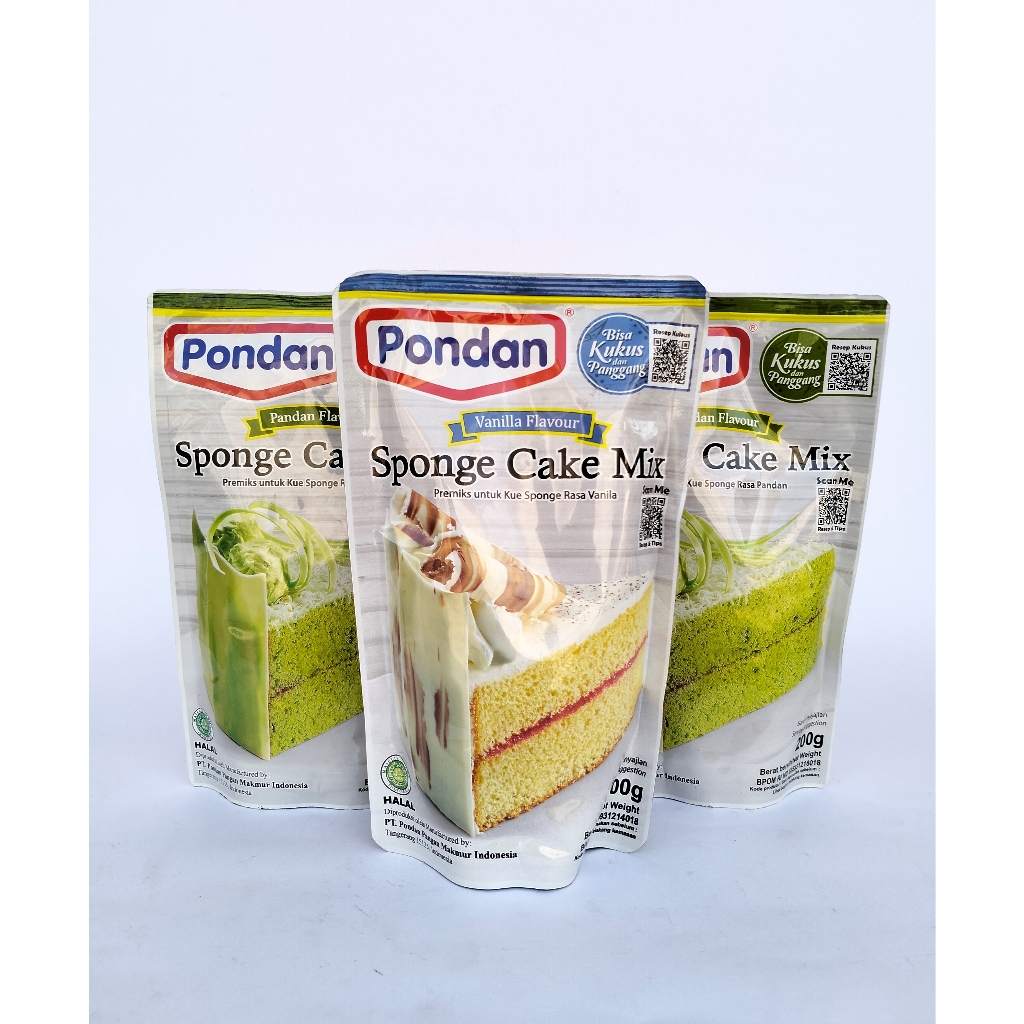 

Pondan Sponge Cake Mix Pouch 200 Gr