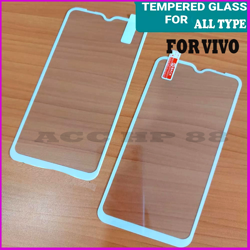 Acchp Tempered Glass Full Cover Putih For Vivo Y36/Y35/Y22/Y22S/Y02T/Y02/Y16/11/Y12I/Y20/Y20S/Y12S/Y12/Y15/Y17/Y19/Y91/Y93/Y95/Y91C/Y1S/Y15S/Y01/Y30/Y30I/Y50/Y33S/Y33T/Y71/Y81/Y83/V9/V7+/Y53/V15/V15 PRO/Y75 5G/T1 5G/Y51 2020  Non-Packing Grosir