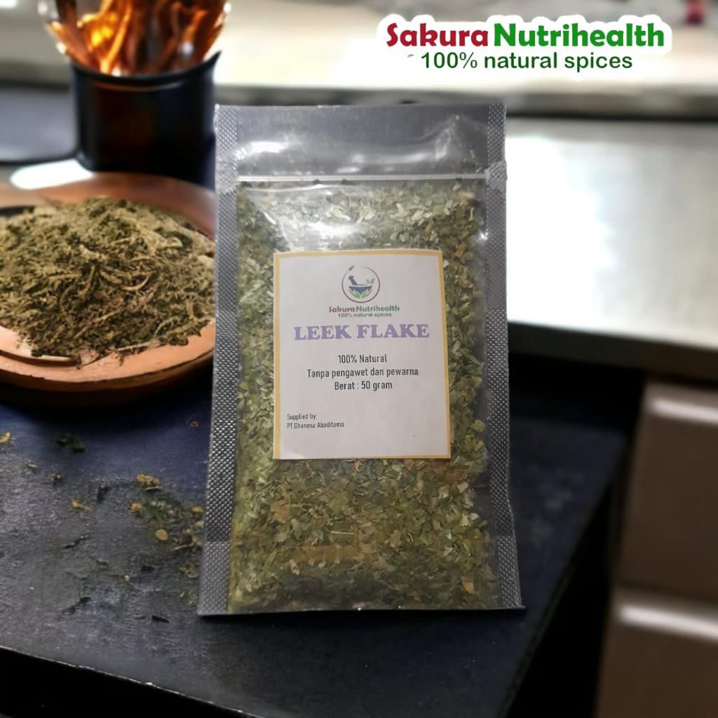 

Leek Flake Bumbu Dapur Daun bawang cacah kering, rempah Premium by Sakura Nutrihealth