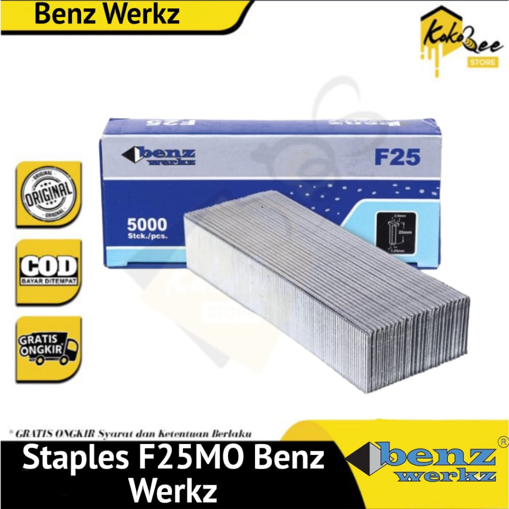 

Industrial Staples F25MO - Isi staples tembak angin - Paku mabel Benz werkz dan Isi stapler F25MO staples tembak angin paku mabel isi 5000 pcs kodenki Isi stapler F25MO kodenki staples tembak angin 5000 pcs isi staples