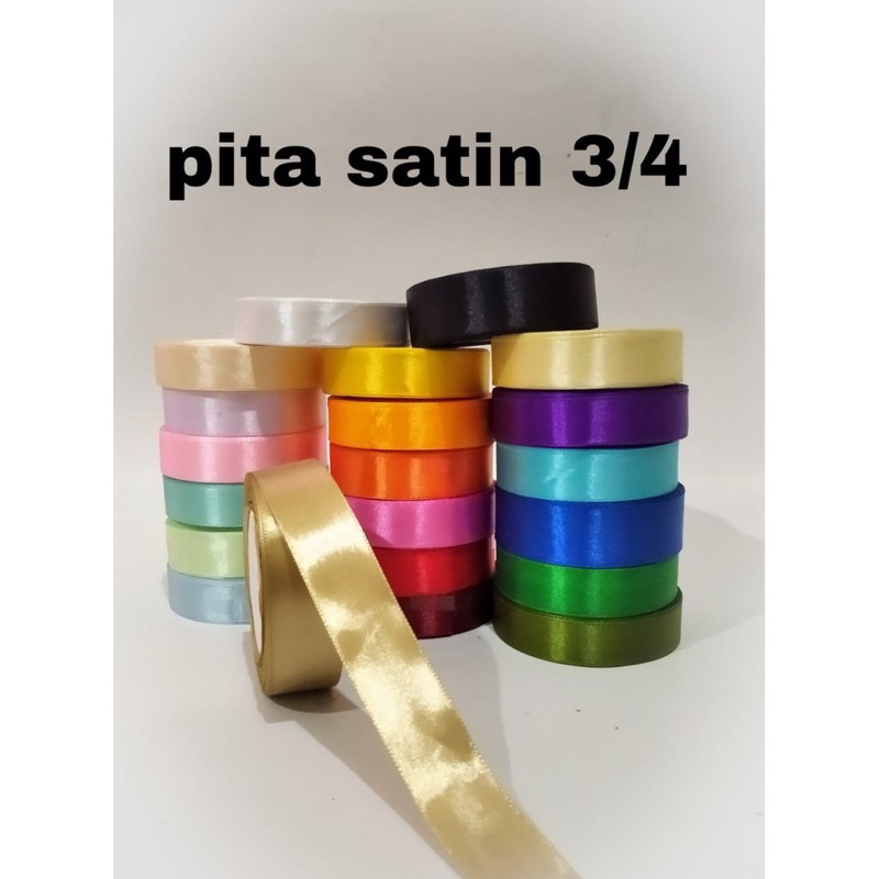 

Pita Satin Meteran 3/4 inci = 2 cm Pita Gulungan pita Hampers Pita kado