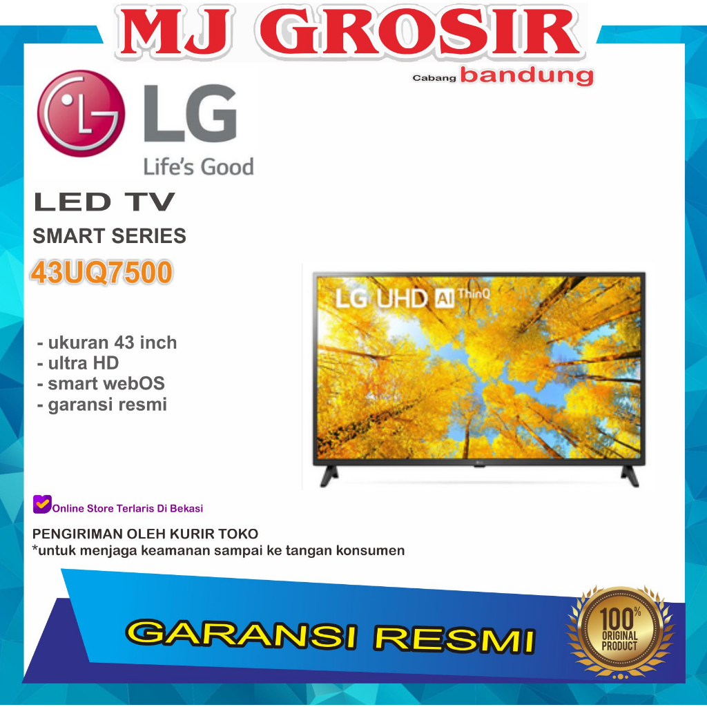 LED TV LG 43" 43UQ7500 43 INCH USB MOVIE HD HDMI SMART TV 4K