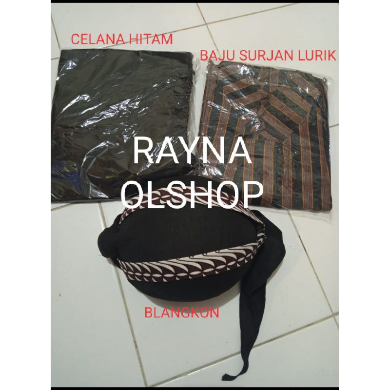 SURJAN LURIK COKLAT + CELANA HITAM + BLANGKON | 1 SET LENGKAP SURJAN LURIK SORJAN PAKAIAN PRIA TRADI