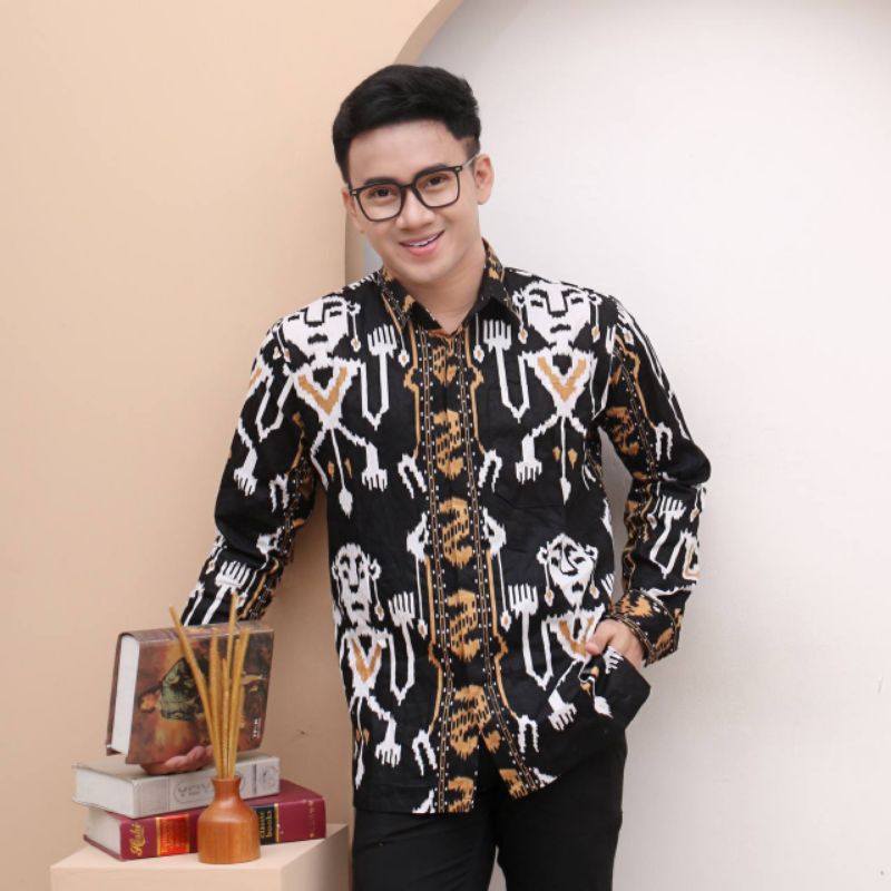 kemeja lengan panjang pria batik kece (khas Toraja)