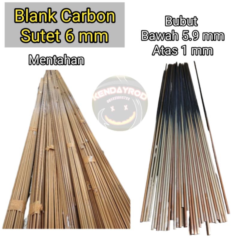 Carbon Sutet 6mm panjang 200cm Bahan Joran Pancing