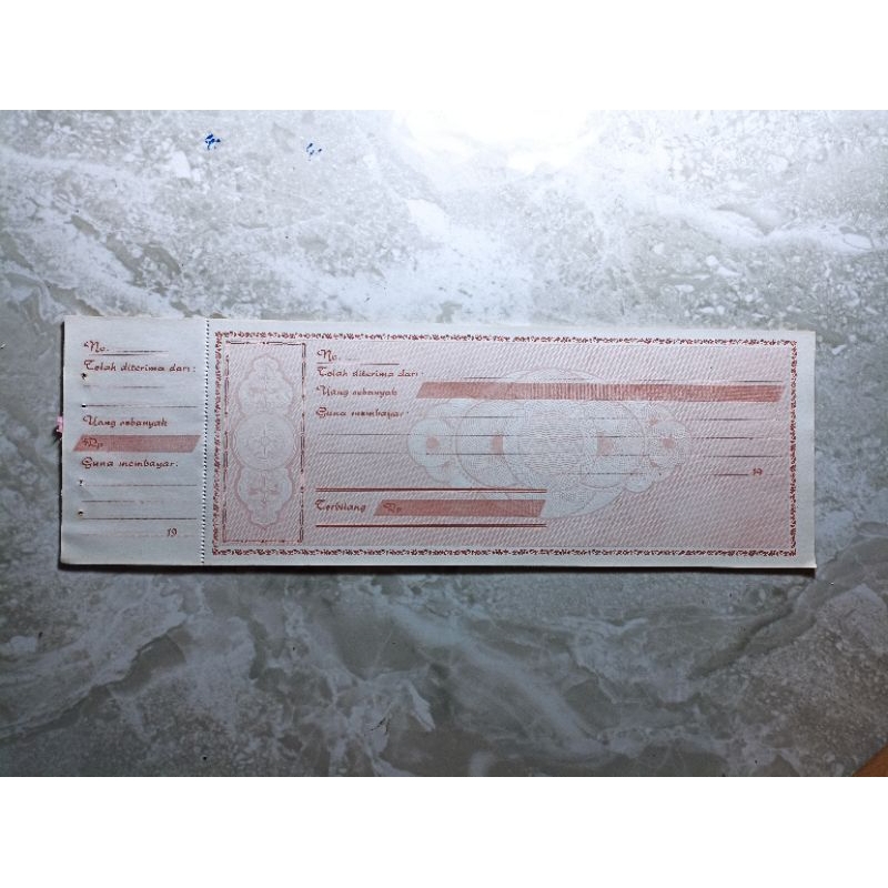 

Kertas Kwitansi Pemakaian Tahun 19.. Warna Coklat (S19)