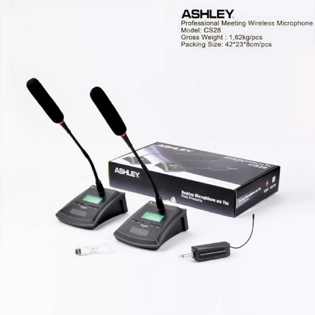 mic wireless podium ashley cs28 cs 28 2mic meja original