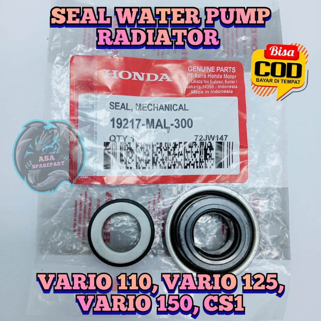 SEAL WATER PUMP RADIATOR ASLI ORIGINAL HONDA AHM MAL UNTUK MOTOR VARIO 110 OLD / TECHNO FI , VARIO 1