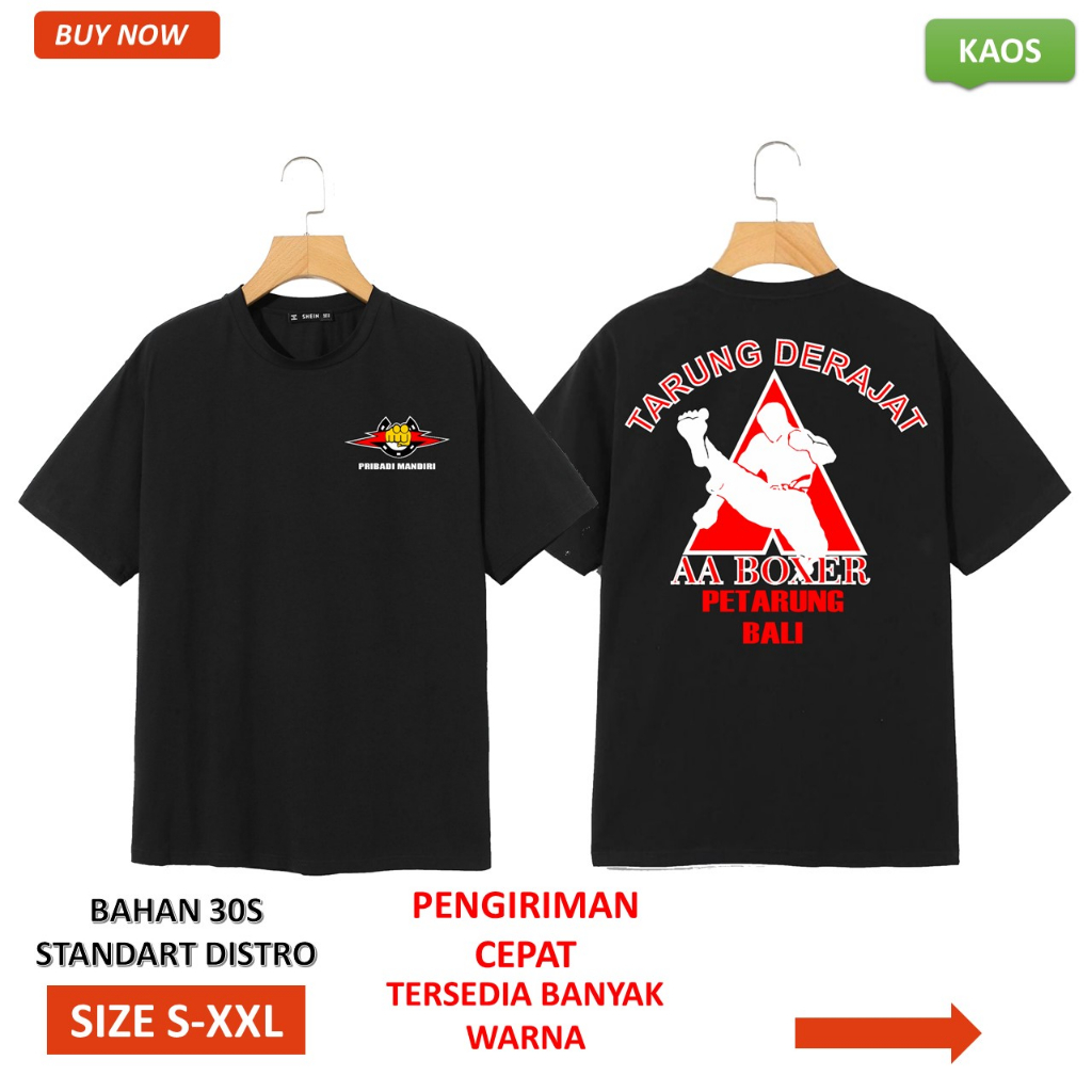 Kaos Pria Distro Boxer Baju Tarung Drjt Petarung Bali Bahan Katun Sablon Premium Bisa Request Nama D
