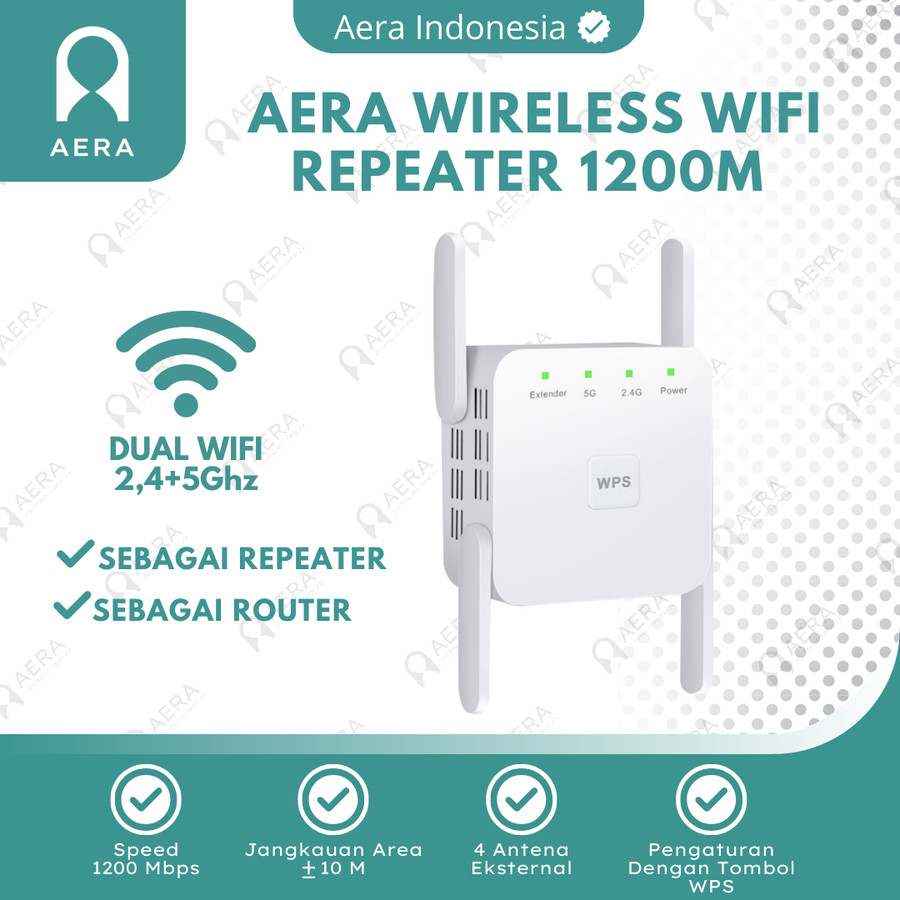 REPEATER WIFI WIRELESS 1200M 2.4 + 5 GHz | PENGUAT SINYAL WIFI | WIFI REPEATER 1200 Mbps | REPEATER 