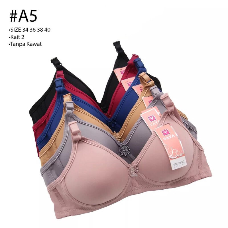 Bra BH Kutang Kotang Wanita Dewasa Sport Tanpa Kawat Busa Spon Sexy LingCao Super Soft Polos Kait 2 