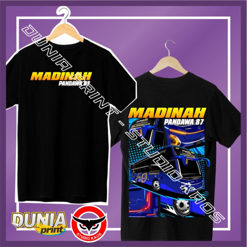 (free sticker)KAOS BUS PANDAWA 87 MADINAH COTTON COMBED 24S
