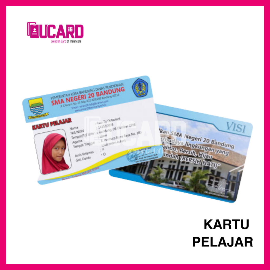 

KARTU PELAJAR / MAHASISWA BAHAN PVC AWET ANTI MENGELUPAS - CETAK 2 SISI