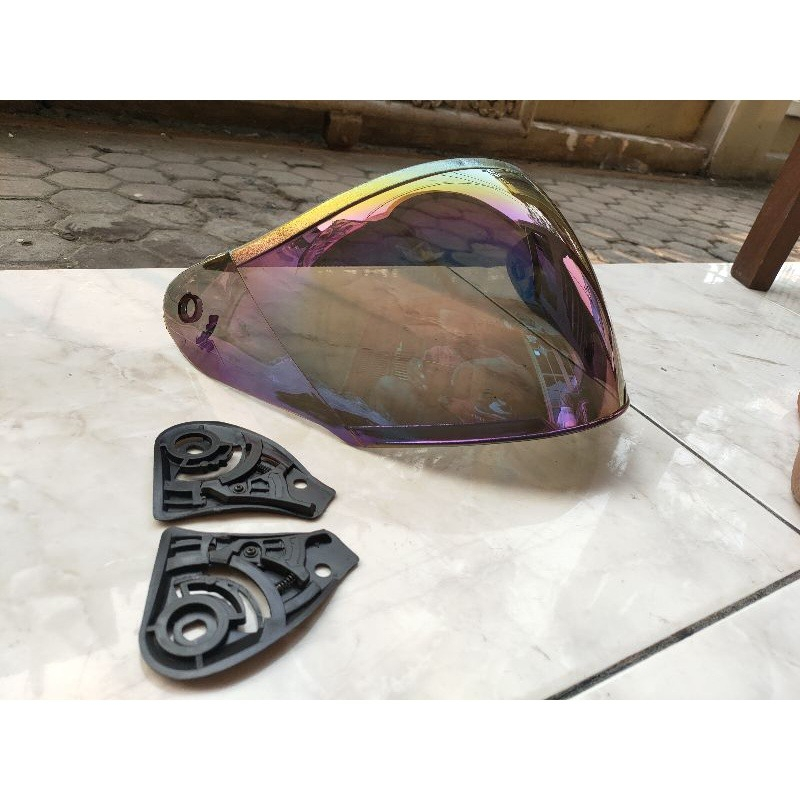 Kaca Visor INK Centro Biru Silver Pelangi Smoke