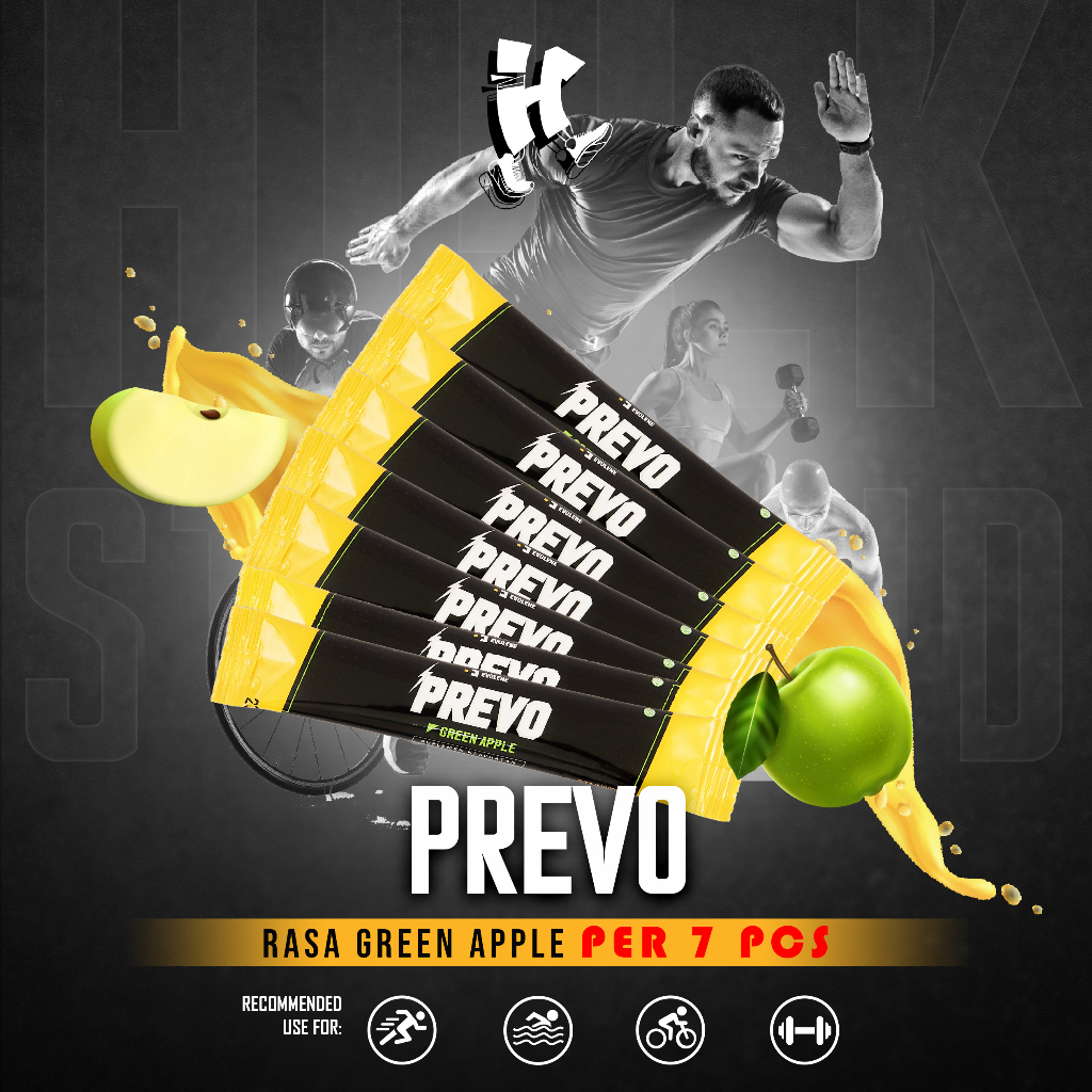 

Evolene Prevo Green Apple Energy Drink Pre Workout Minuman Olahraga 7 Sachet @35gr Minuman Penambah Energi