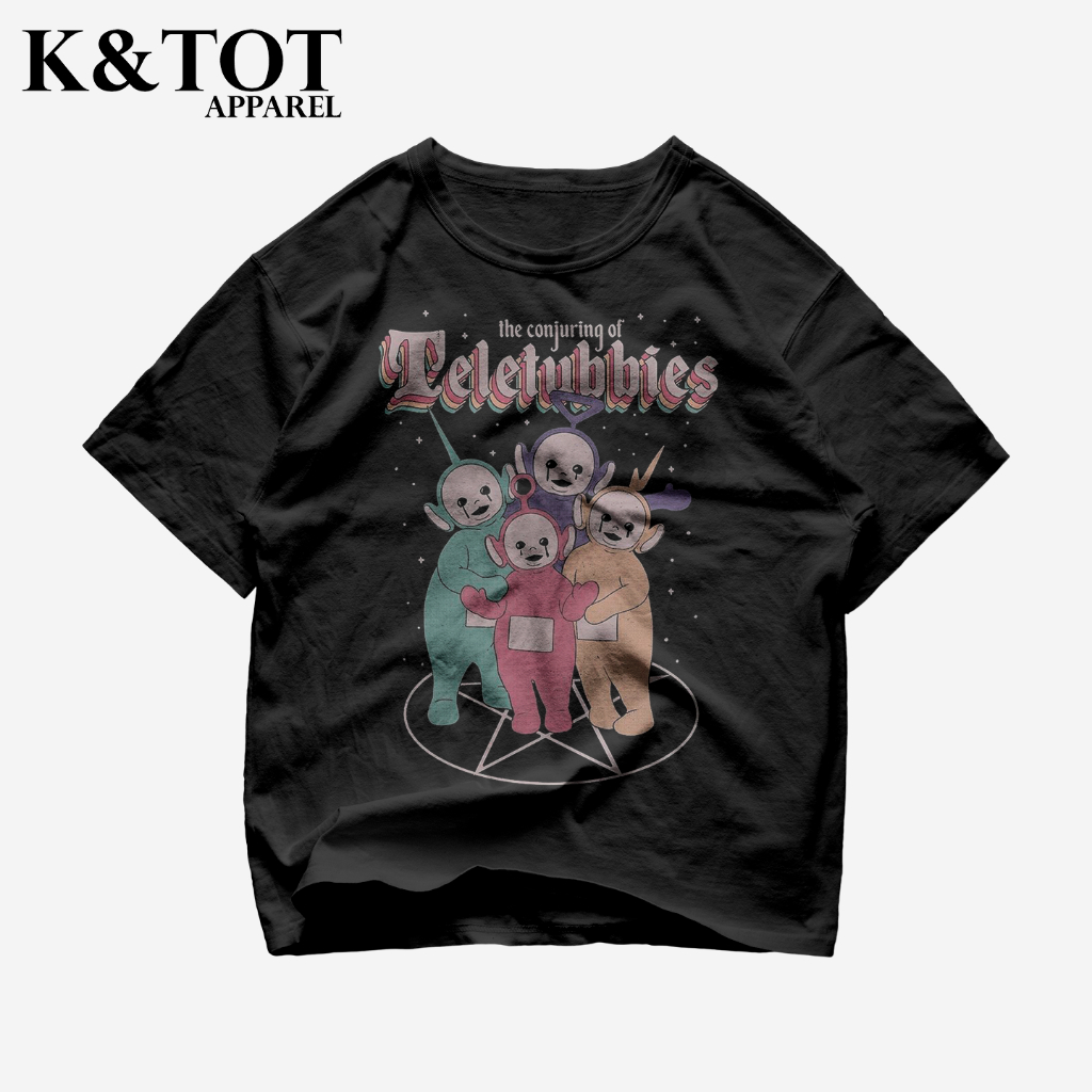 KNTOT - KAOS BAJU THE COUNJURING OF TELETUBBIES | TSHIRT OVERSIZE VINTAGE HITAM BOOTLEG - PRIA WANIT