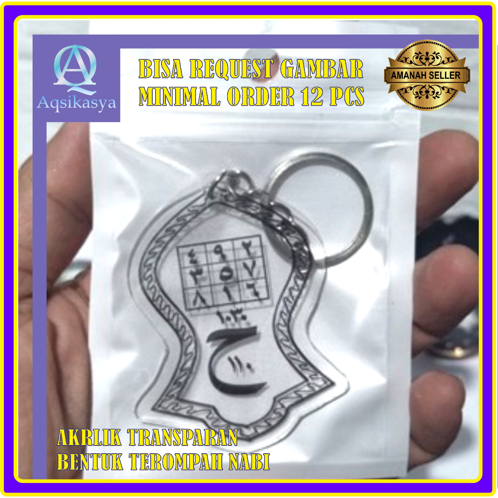 GANTUNGAN KUNCI TRANSPARAN BENTUK TEROMPAH NABI