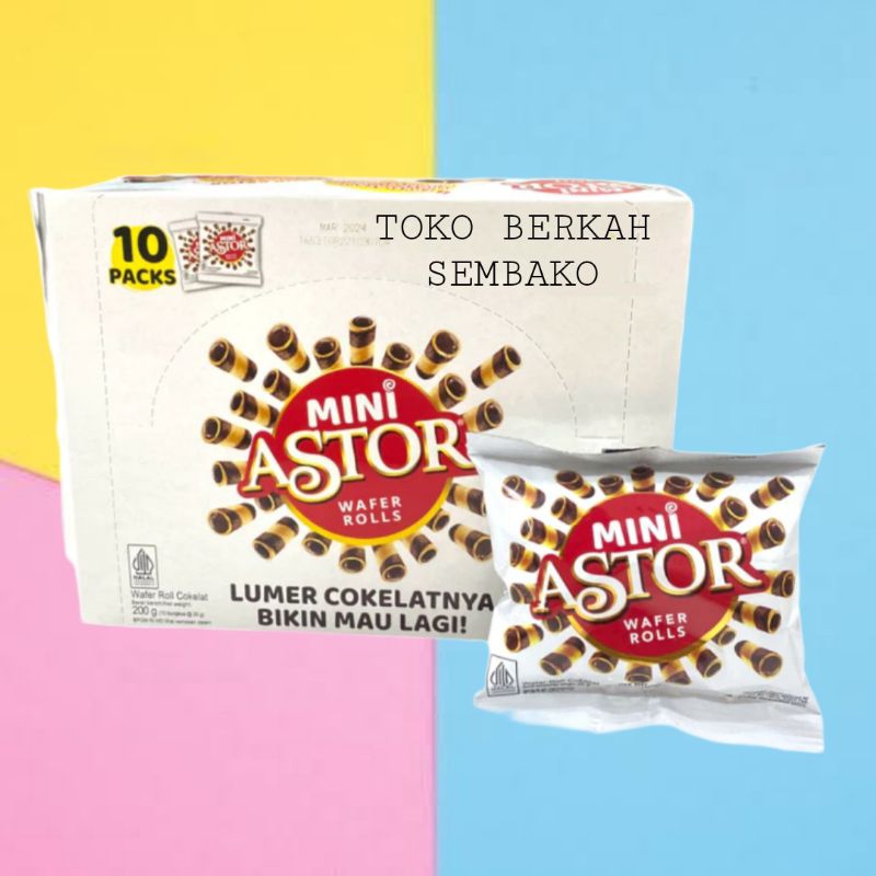 

Mini ASTOR Wafer Rolls Cokelat 100gr Isi 10 PCS -1 BOX