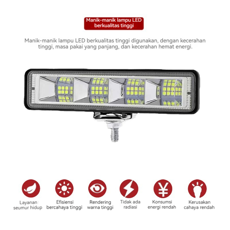 Lampu 72W LED 24V Mobil, Motor Bar CWL, 12V, Tembak Sorot, Aluminum, Work Lampu