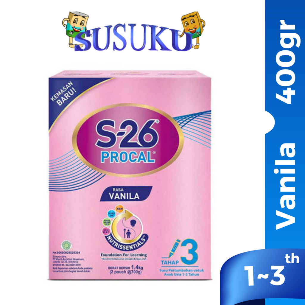 S26 Procal Tahap 3 - 400gr Susu Formula Terbaik untuk Tumbuh Kembang Si Kecil