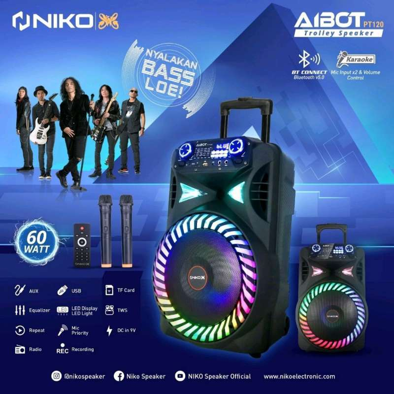 Niko Speaker Aibot PT120 Speaker Portable Bluetooth Meeting 12 inci