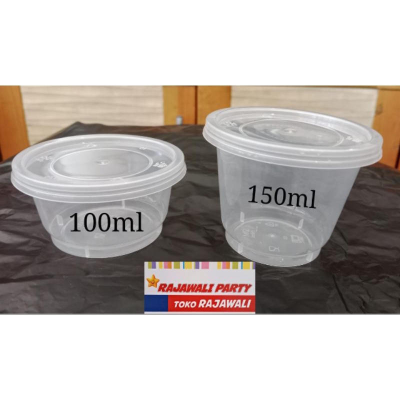 Cup Puding 100ml 25pcs/Cup Puding 150ml 25pcs)/Cup Jelly Plastik Tebal Food Grade Rajawali Party