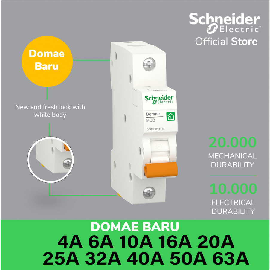 MCB 1 Pole Schneider Electric Domae