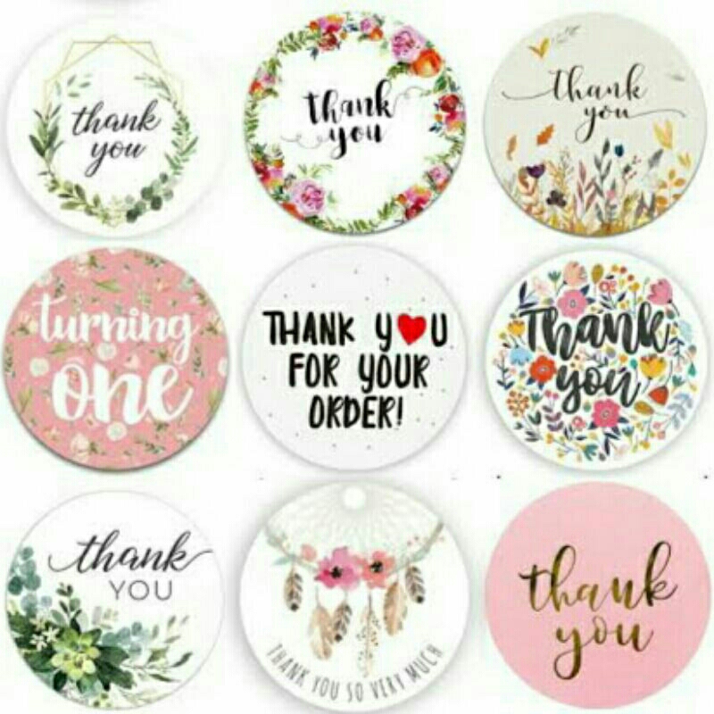 

(100 pcs) Sticker thank you / stiker terimakasih