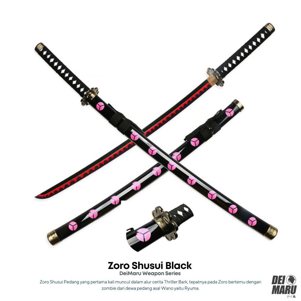 Mainan Pedang Shusui Black Zoro Anime One Piece - Pedang Aksesoris Cosplay