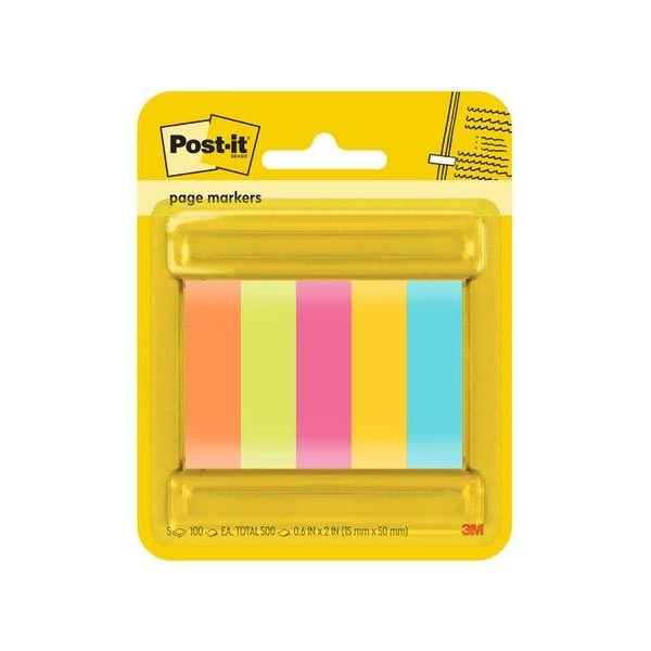 

HJK 3M Post It Page Marker 670-5ASST 15mm x 50mm BL EN