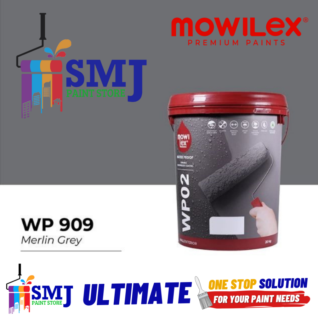 Cat Pelapis Anti Bocor Waterproofing MOWILEX Waterproof WP02 TINTING 909 Merlin Grey 20kg