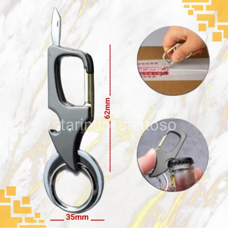 KEYCHAIN gantungan kunci besi kulit cantol pinggang motor mobil