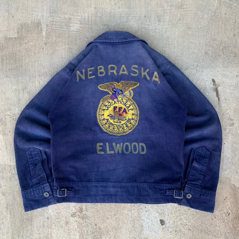 70s FFA Jacket FUTURE FARMERS OF AMERICA AGRICULTUR nebraska - elwoodo . corduroy vintage