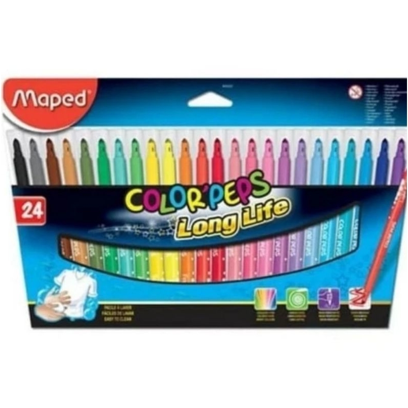 

Maped Colorpeps 24 Cardboard Spidol Warna Anak Washable