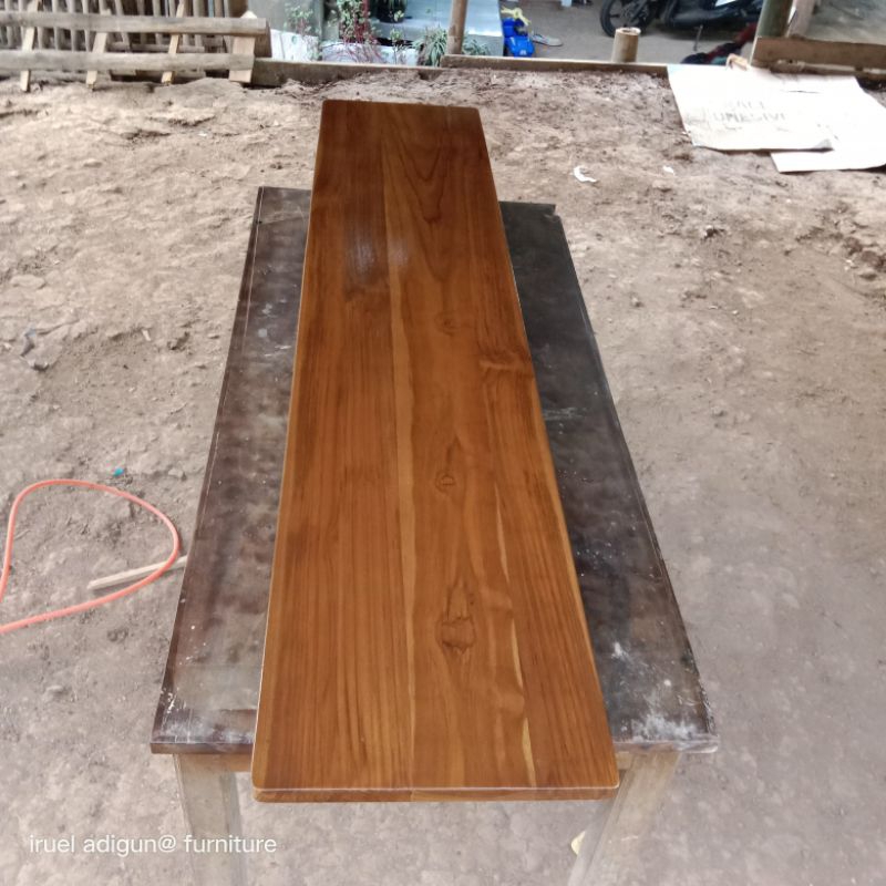 custom papan jati solid top table