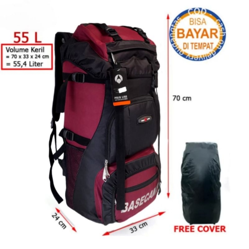 Tas Carier Mendaki Gunung Tas Camping 55L 024