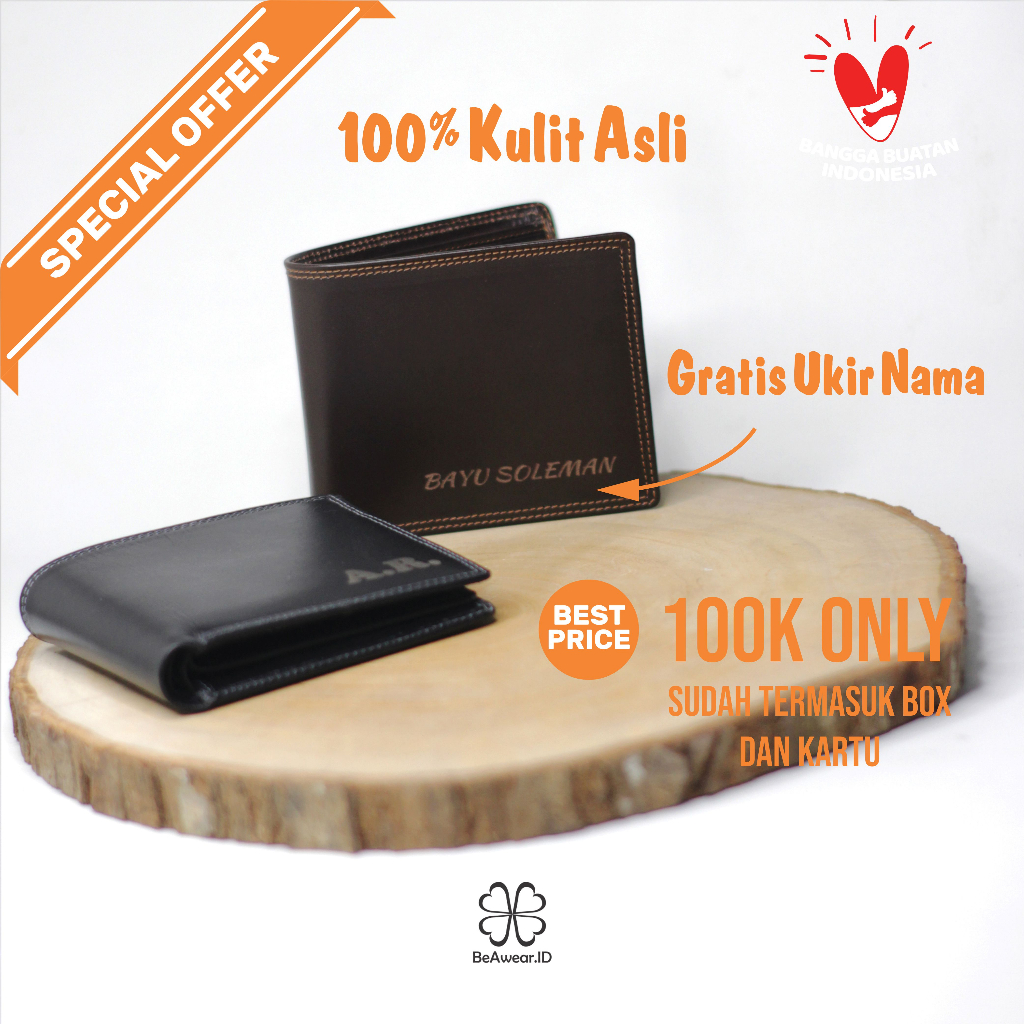 DOMPET KULIT ASLI DOMPET PRIA GARANSI ORIGINAL- GRATIS UKIR NAMA