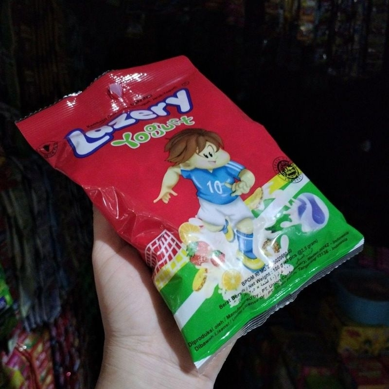 

Lazery yogurt harga 1 bungkus isi 40 pcs berat bersih 100g