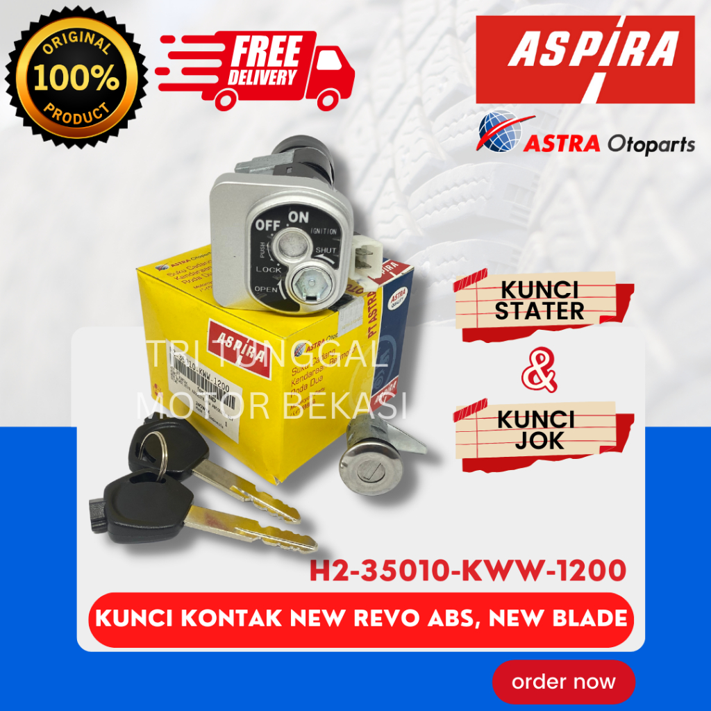 [READY COD] KUNCI KONTAK SET ASPIRA NEW BLADE / NEW REVO ABSOLUTE / KUNCI KONTAK ASSY + JOK / PAKET 